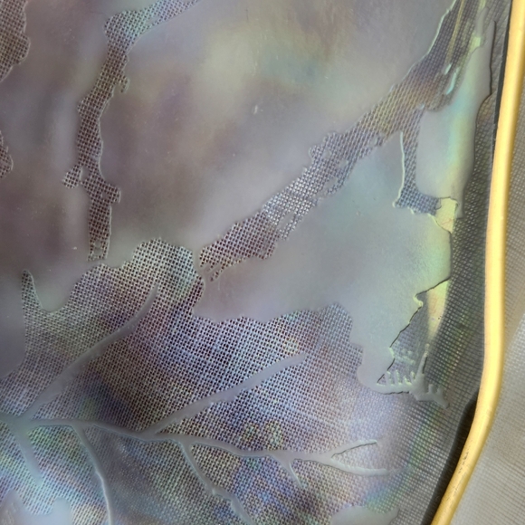 Fostoria Oakwood Blue - Iridescent Glass Bowl with Candle Holders - Picture 7 of 13